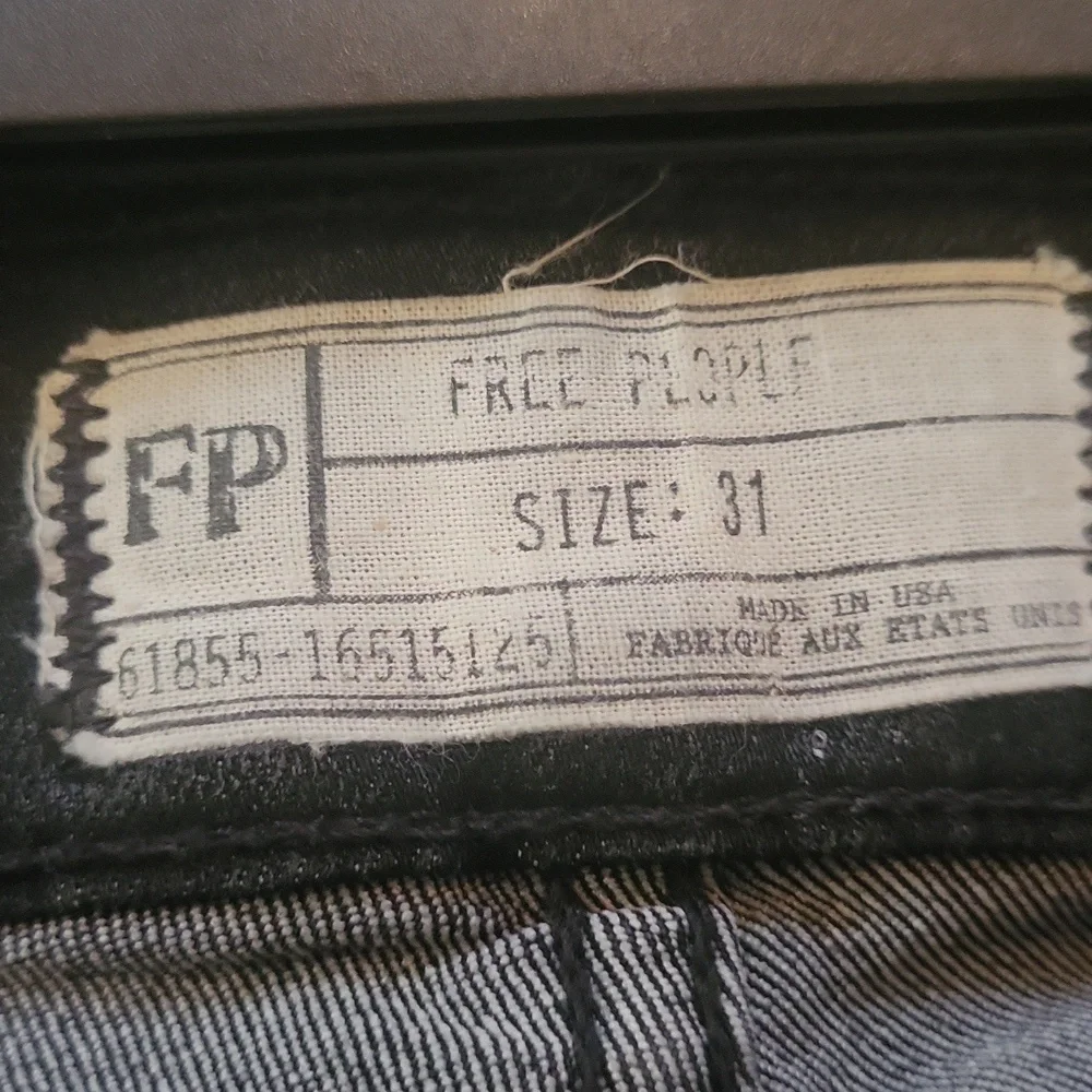 Free People Bell Bottom Low Rise Washed Black Jeans